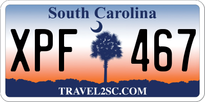 SC license plate XPF467