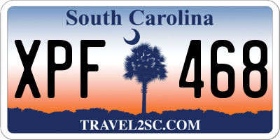 SC license plate XPF468