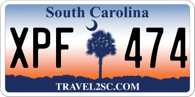 SC license plate XPF474