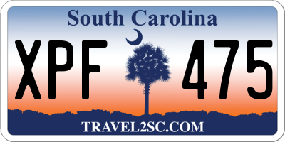 SC license plate XPF475