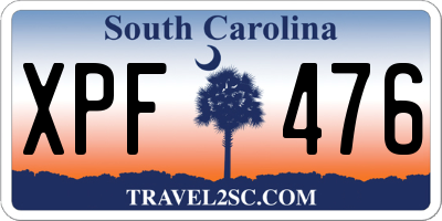 SC license plate XPF476