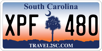 SC license plate XPF480