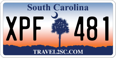 SC license plate XPF481