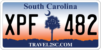 SC license plate XPF482