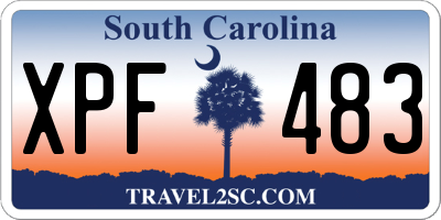 SC license plate XPF483