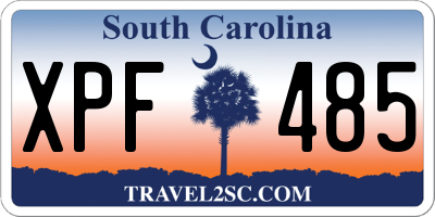 SC license plate XPF485