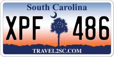 SC license plate XPF486
