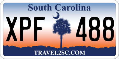 SC license plate XPF488