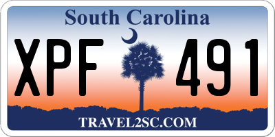 SC license plate XPF491