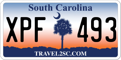 SC license plate XPF493
