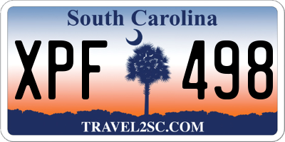 SC license plate XPF498