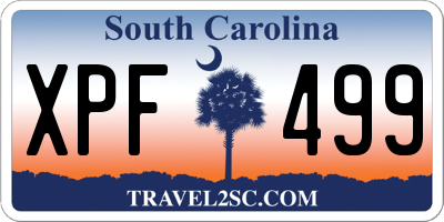 SC license plate XPF499