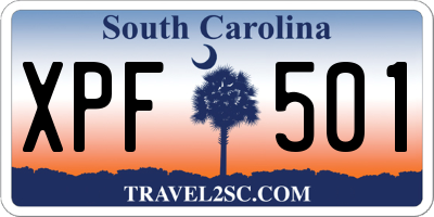 SC license plate XPF501