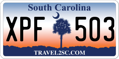 SC license plate XPF503
