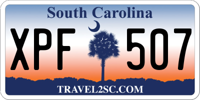 SC license plate XPF507