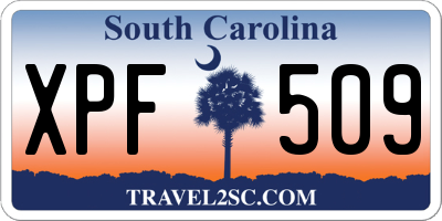 SC license plate XPF509