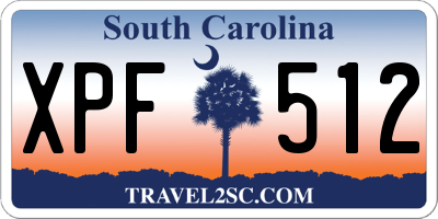 SC license plate XPF512