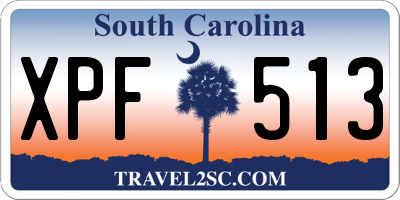 SC license plate XPF513