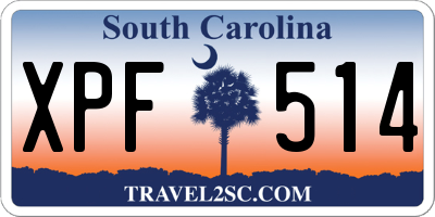SC license plate XPF514