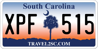 SC license plate XPF515