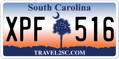 SC license plate XPF516
