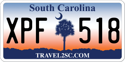 SC license plate XPF518
