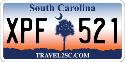 SC license plate XPF521