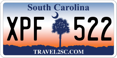 SC license plate XPF522