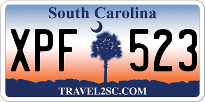 SC license plate XPF523