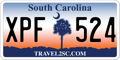 SC license plate XPF524