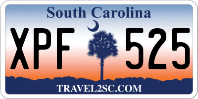SC license plate XPF525