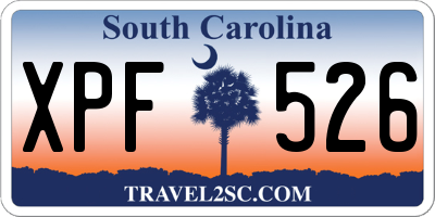 SC license plate XPF526