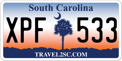 SC license plate XPF533