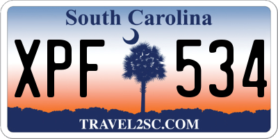 SC license plate XPF534