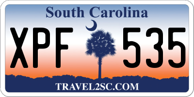 SC license plate XPF535