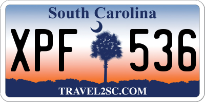 SC license plate XPF536