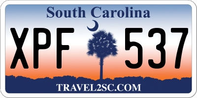 SC license plate XPF537