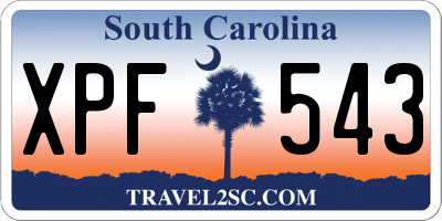 SC license plate XPF543