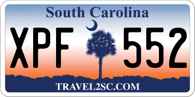 SC license plate XPF552