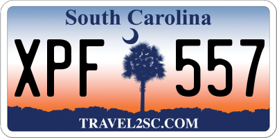 SC license plate XPF557