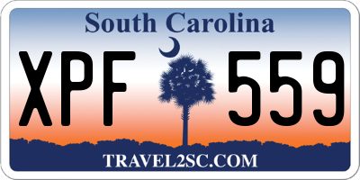 SC license plate XPF559