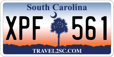 SC license plate XPF561