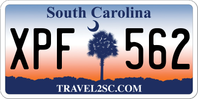 SC license plate XPF562