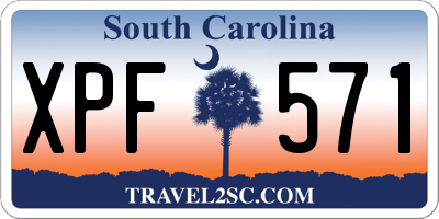 SC license plate XPF571