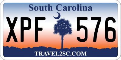 SC license plate XPF576
