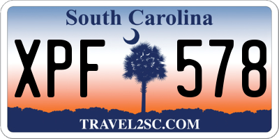 SC license plate XPF578