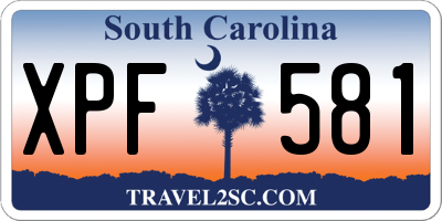 SC license plate XPF581