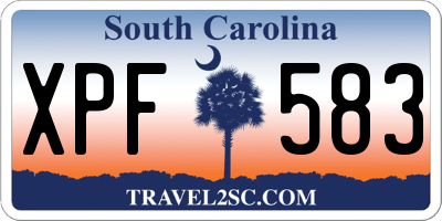 SC license plate XPF583