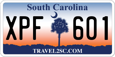 SC license plate XPF601
