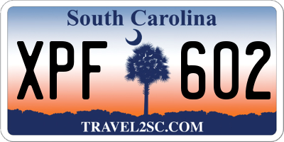 SC license plate XPF602
